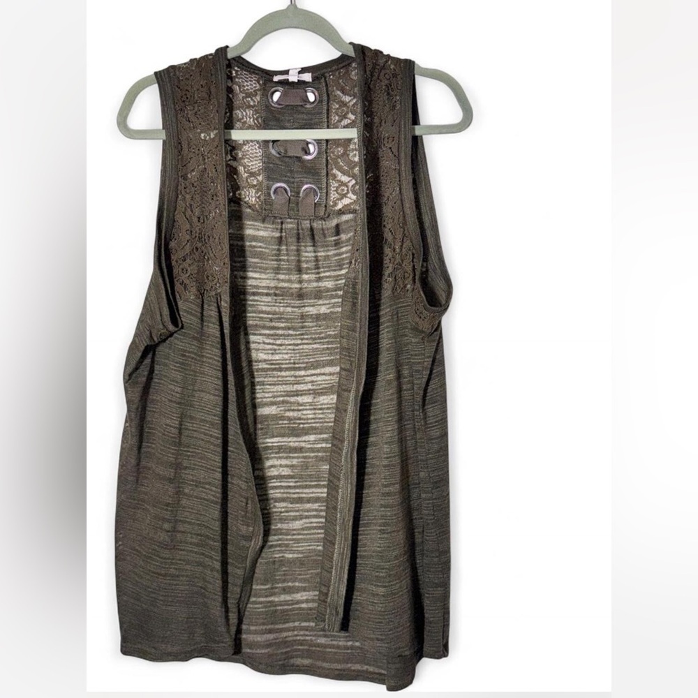 Maurices Olive Green Sleeveless Cardigan size m